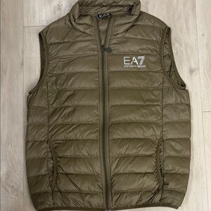 Emporio Armani EA7 Khaki Quilted Down Vest